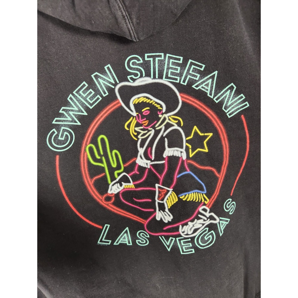 Gwen Stefani Las Vegas Just A Girl Residency Black Zip Hoodie Sweatshirt Size L - Picture 4 of 10